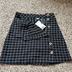 Blue plaid skirt